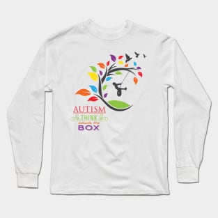 'Think Outside The Box' Awesome Autism Gift Long Sleeve T-Shirt
